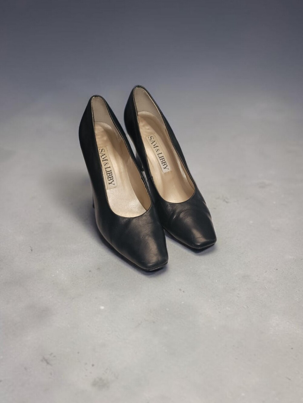 Women Vintage Leather Black Pumps By Sam And Libby Size 8M